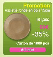 -35% sur les assiettes en bois 15cm