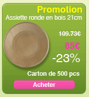 -23% sur les assiettes en bois 21cm