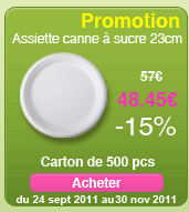 PROMOTION Assiette canne à sucre 23cm -15%