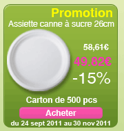 PROMOTION Assiette canne à sucre 26cm -15%