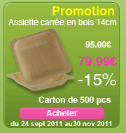 PROMOTION assiettes carrées 14cm -15%