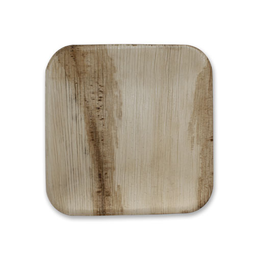 Assiette carrée en palmier élégance 18 cm, rigide et biodégradable – vaisselle écologique LSI Distribution