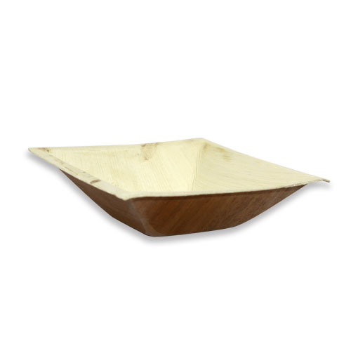 Bol carré Kheops 16×16 cm en palmier naturel biodégradable et compostable, Idéal pour la restauration, les traiteurs et les événements durables. – LSI Distribution