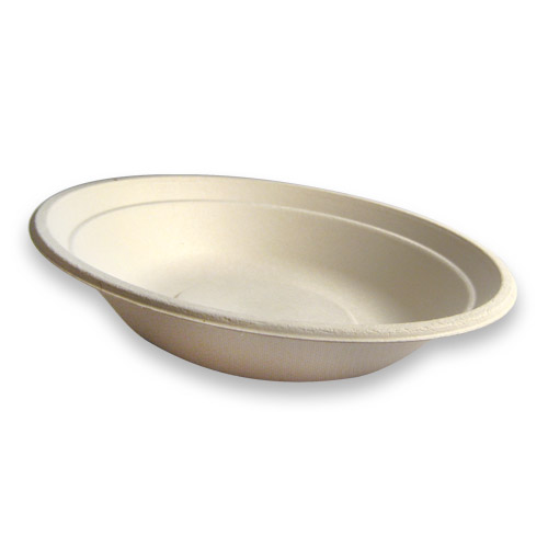 Assiette creuse / Bol à soupe 680 ml en pulpe de canne à sucre biodégradable et compostable – LSI Distribution