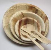 Assiettes rondes en palmier 18 cm compostables et sans plastique – vaisselle jetable durable LSI Distribution